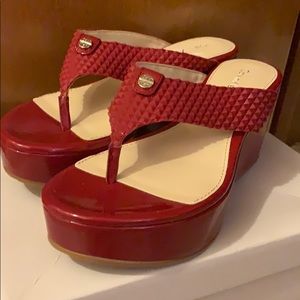 Calvin Klein Red wedge sandals